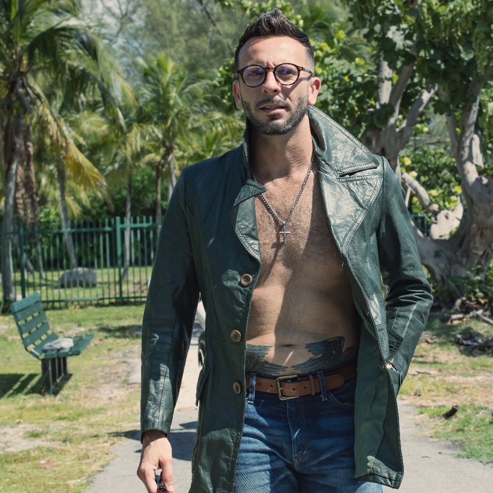 Vintage Green Leather Jacket